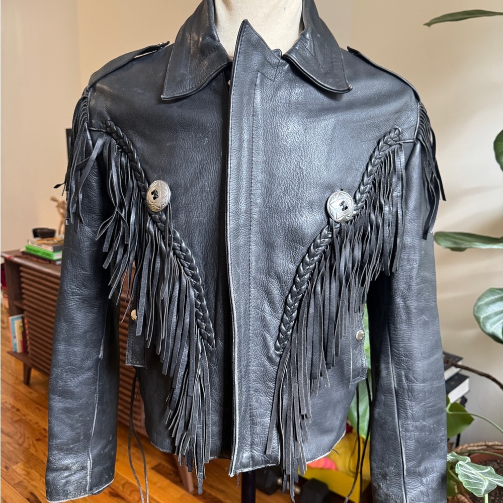Vintage Leather Fringe Jacket